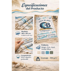 Pareo 100% Algodón Barcelona | Calidad Premium | Ona Blava